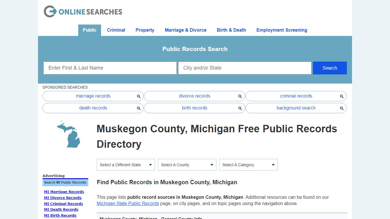 Muskegon County, Michigan Public Records Directory