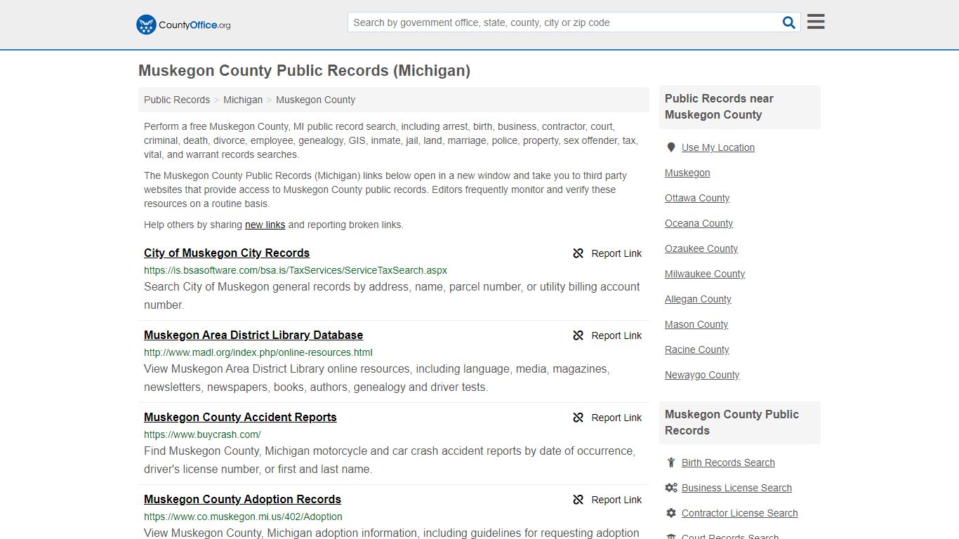 Public Records - Muskegon County, MI (Business, Criminal ...